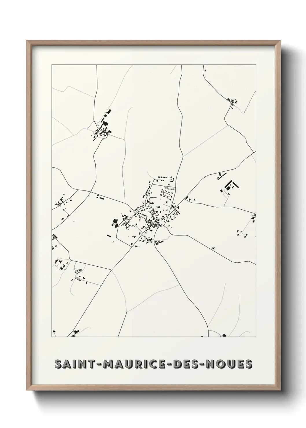 Un poster carte Saint-Maurice-des-Noues
