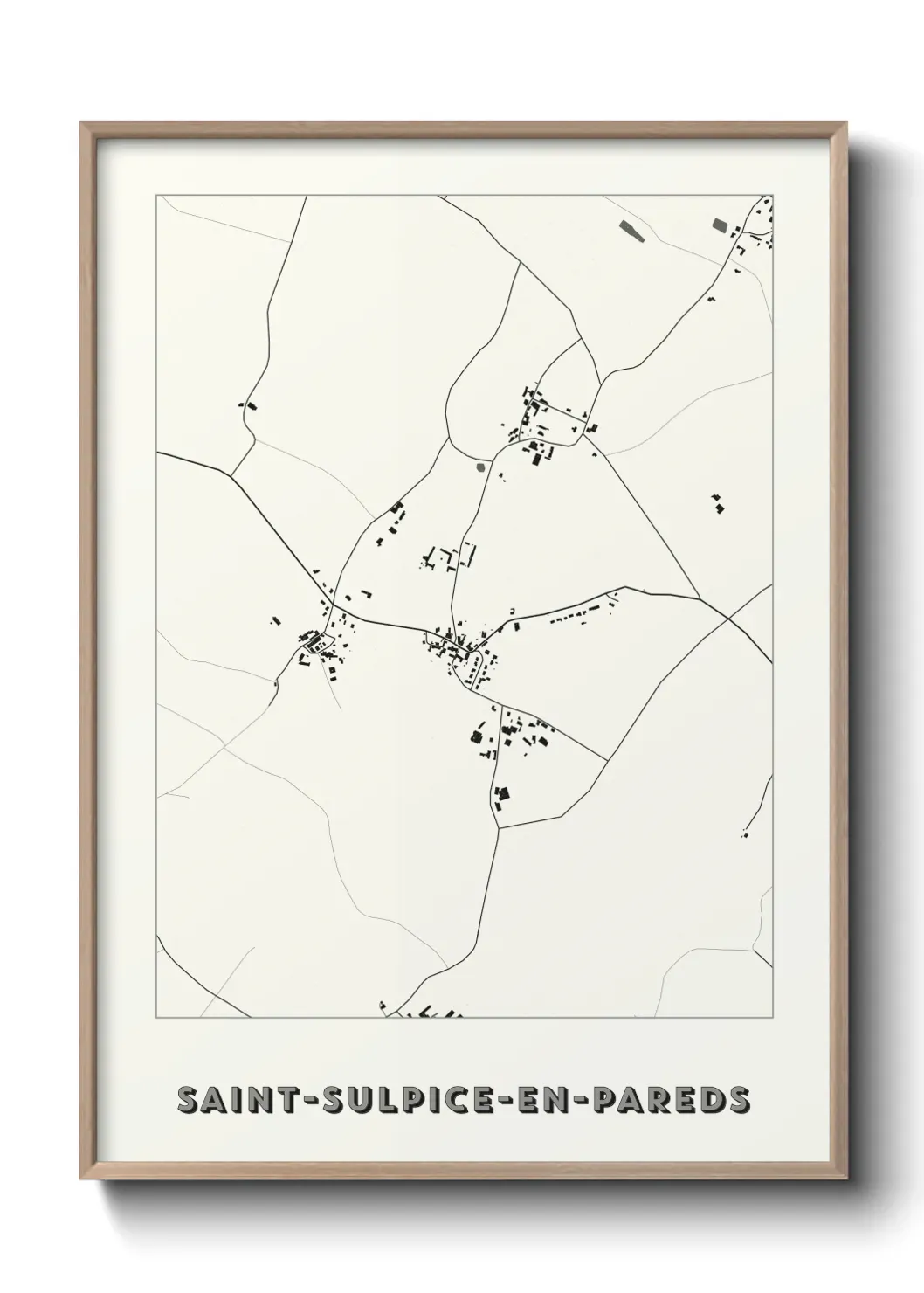Un poster carte Saint-Sulpice-en-Pareds
