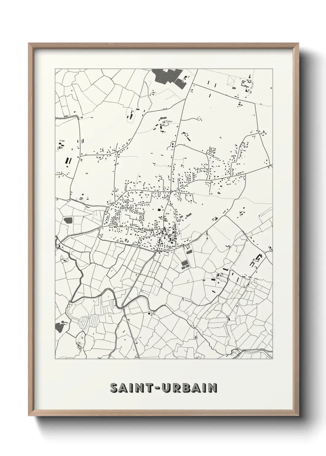 Un poster carte Saint-Urbain