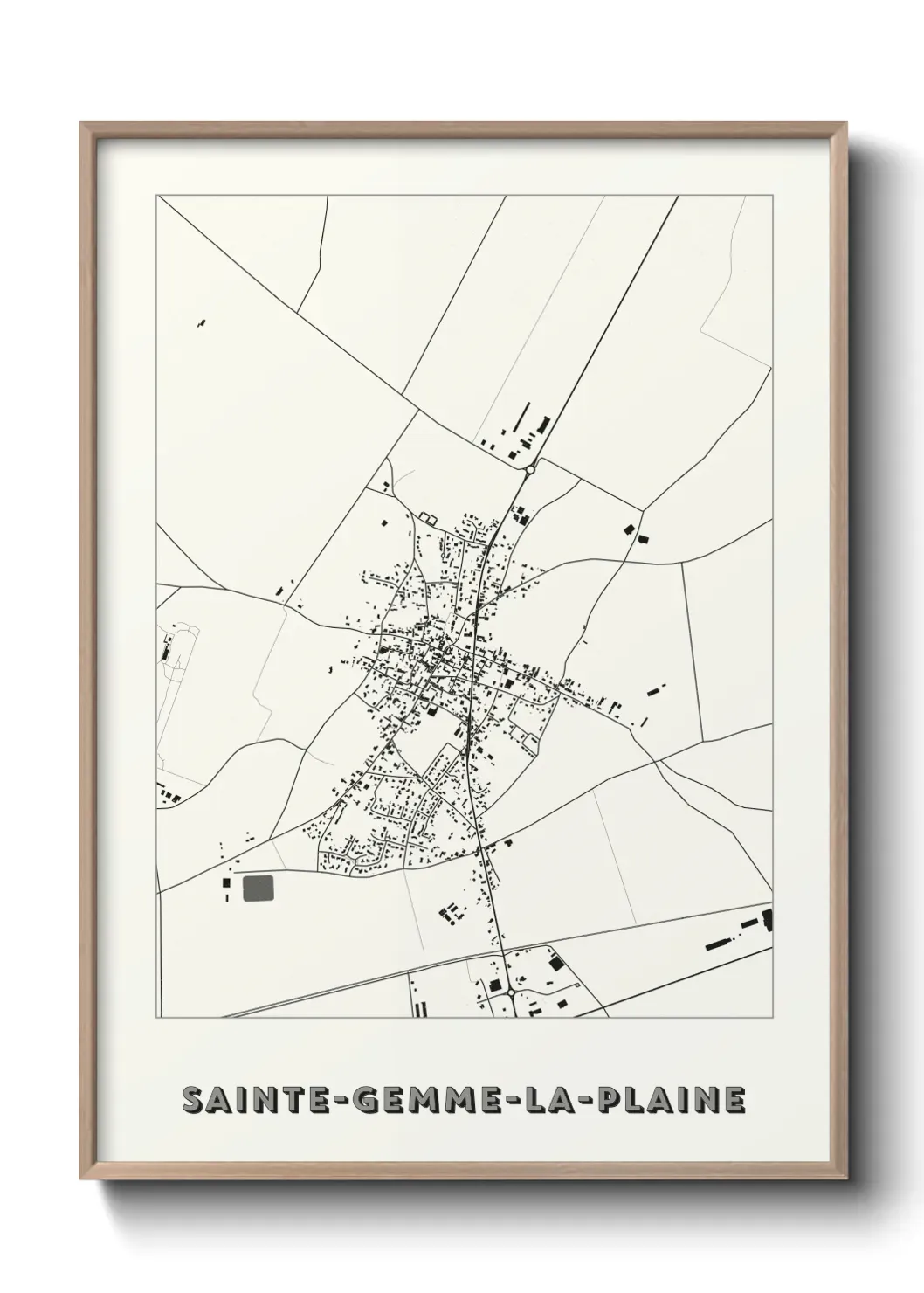 Un poster carte Sainte-Gemme-la-Plaine