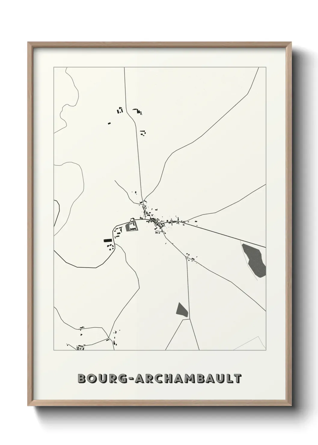 Un poster carte Bourg-Archambault