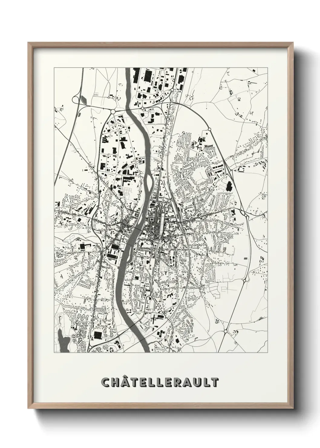 Un poster carte Châtellerault