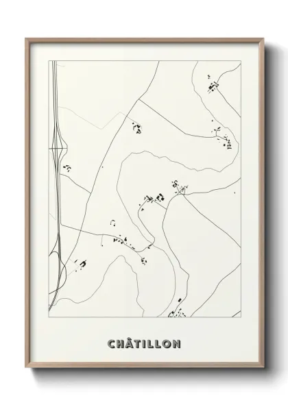 Une affiche de carte sur Châtillon