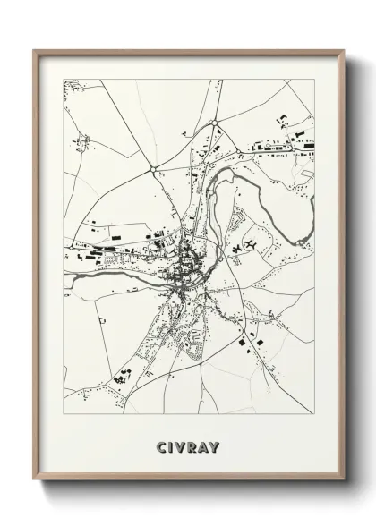 Une affiche de carte sur Civray