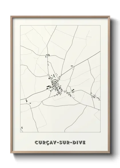 Une affiche de carte sur Curçay-sur-Dive