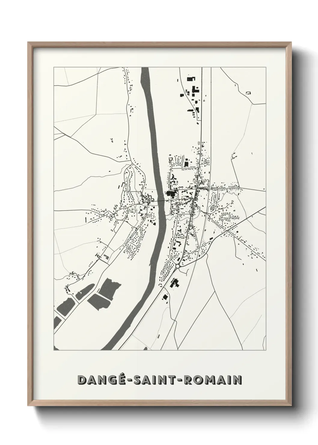 Un poster carte Dangé-Saint-Romain