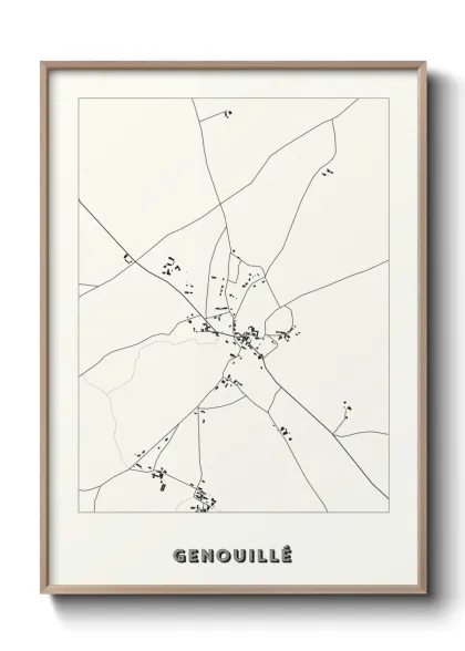Une affiche de carte sur Genouillé