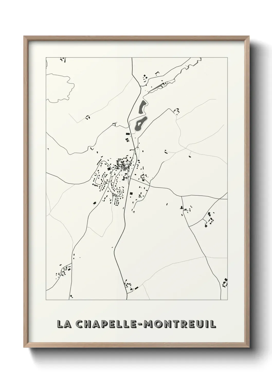 Un poster carte La Chapelle-Montreuil