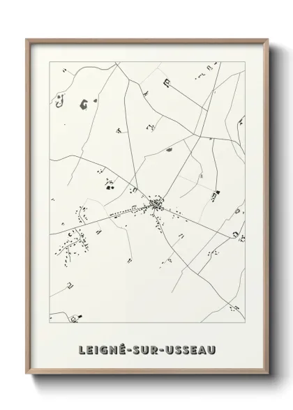Une affiche de carte sur Leigné-sur-Usseau