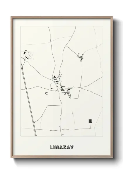 Une affiche de carte sur Linazay