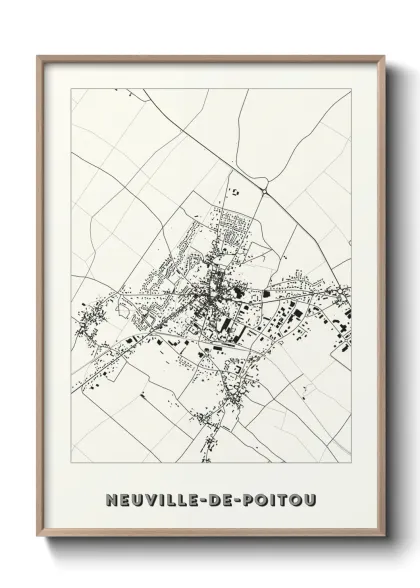 Une affiche de carte sur Neuville-de-Poitou