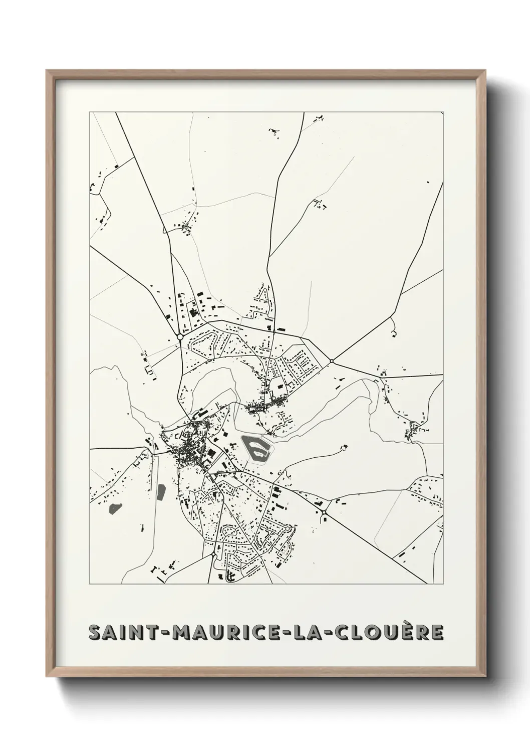 Un poster carte Saint-Maurice-la-Clouère