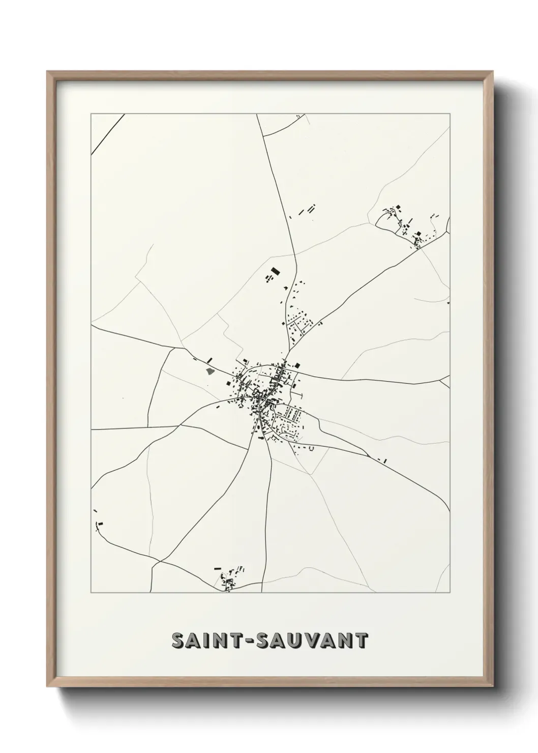 Un poster carte Saint-Sauvant