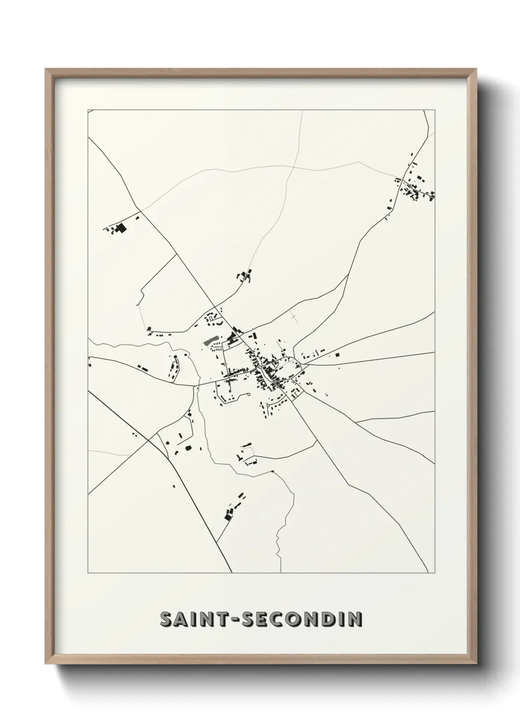 Un poster carte Saint-Secondin