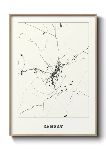 Une affiche de carte sur Sanxay