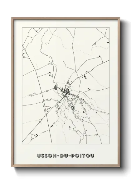 Une affiche de carte sur Usson-du-Poitou
