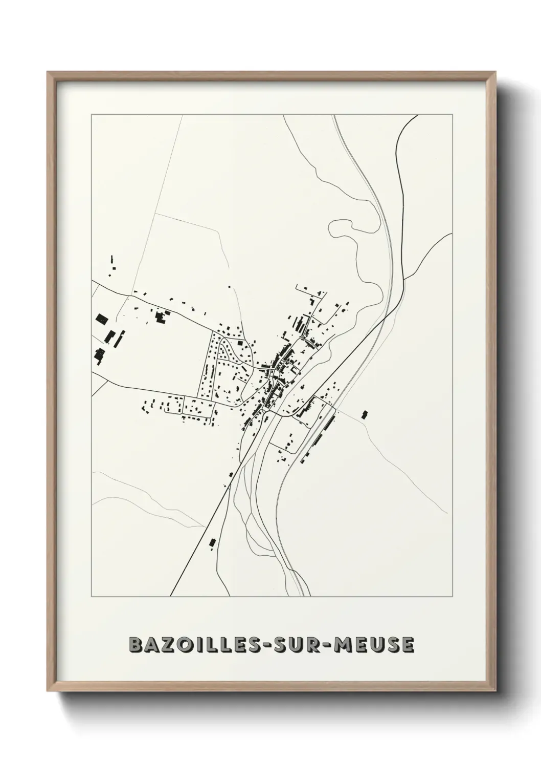 Un poster carte Bazoilles-sur-Meuse