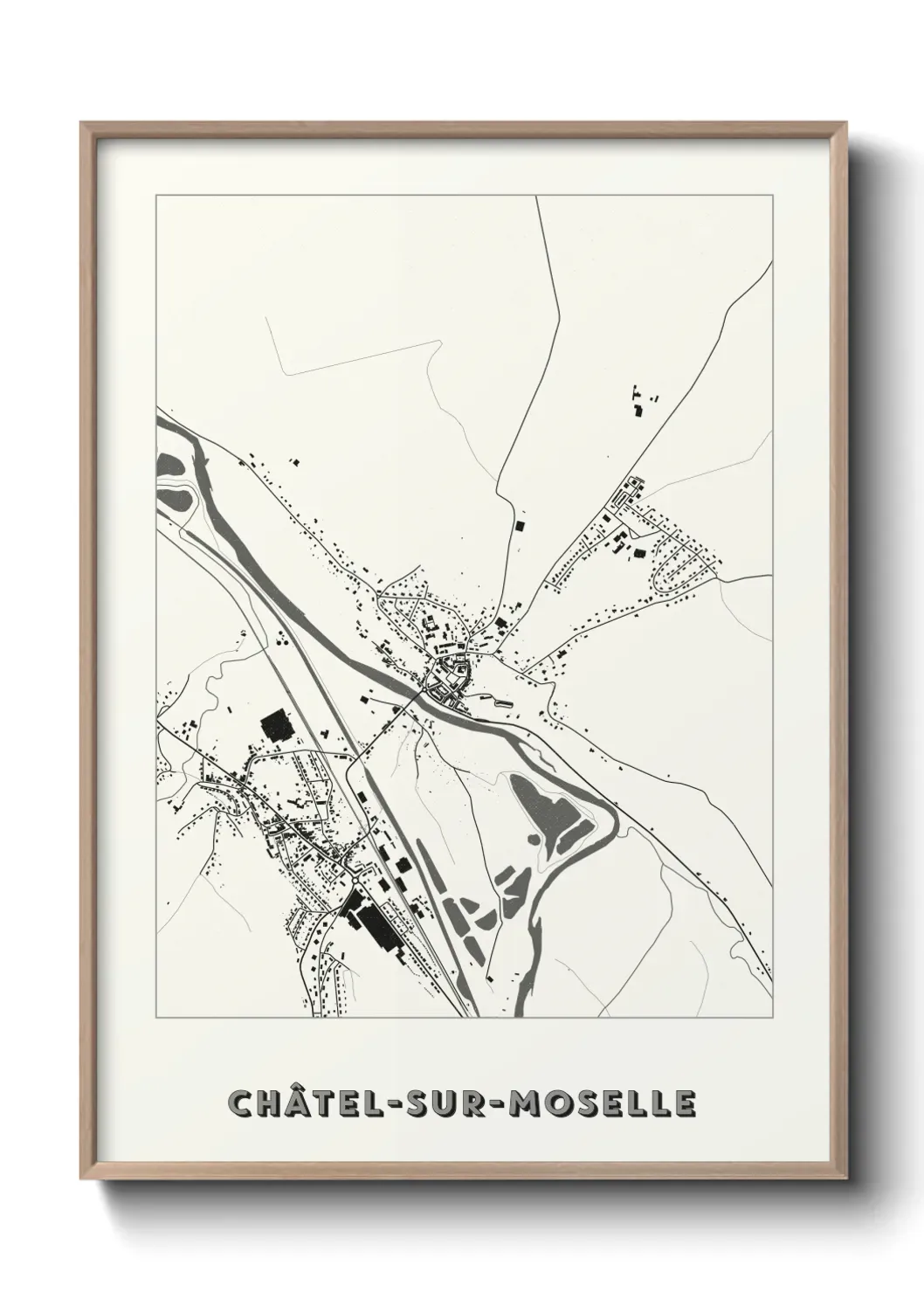 Un poster carte Châtel-sur-Moselle