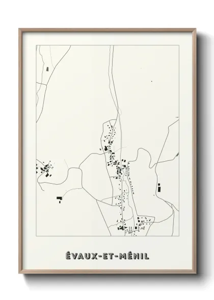 Une affiche de carte sur Évaux-et-Ménil