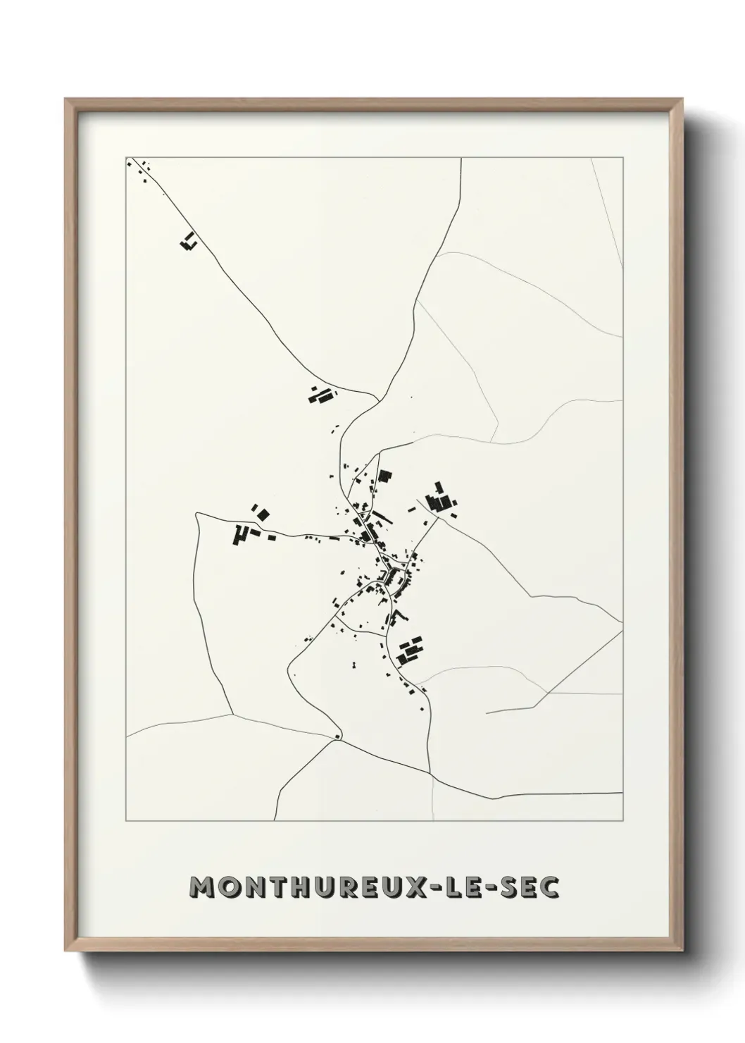 Un poster carte Monthureux-le-Sec