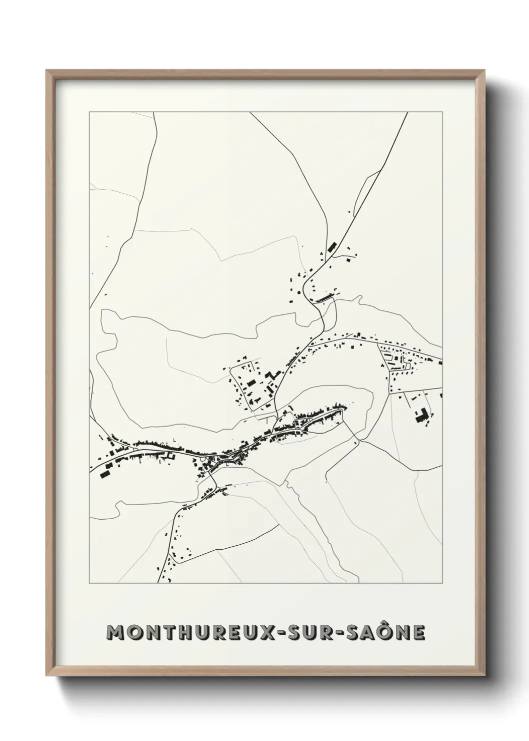 Un poster carte Monthureux-sur-Saône