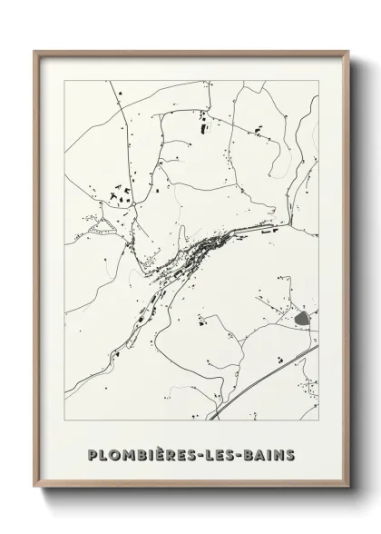Une affiche de carte sur Plombières-les-Bains