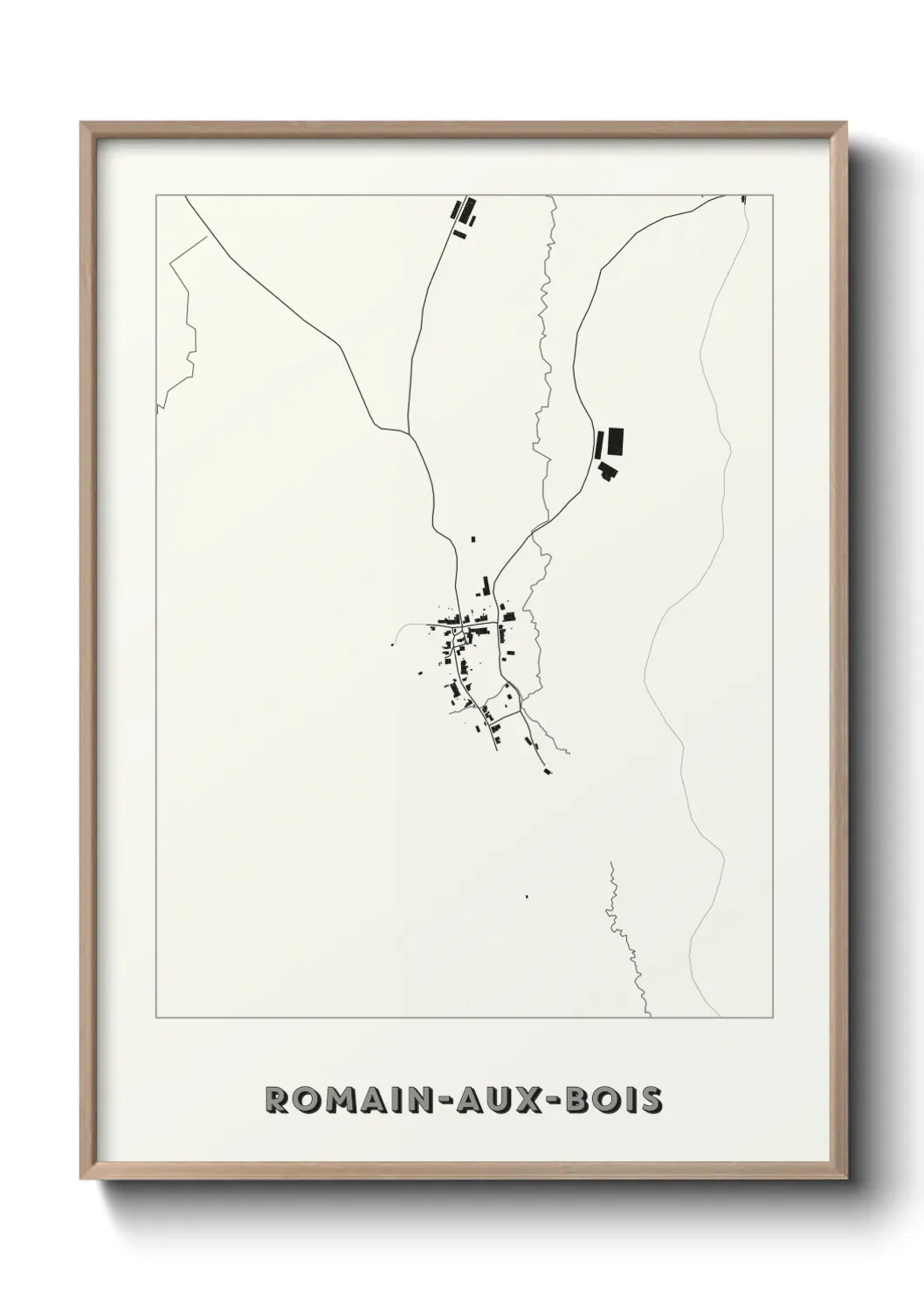 Un poster carte Romain-aux-Bois