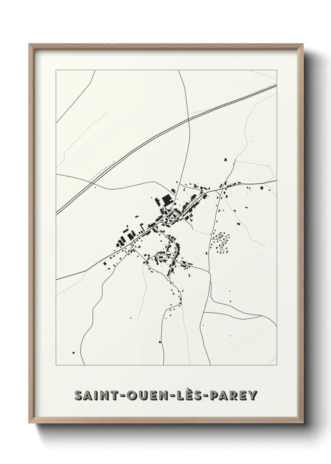 Un poster carte Saint-Ouen-lès-Parey