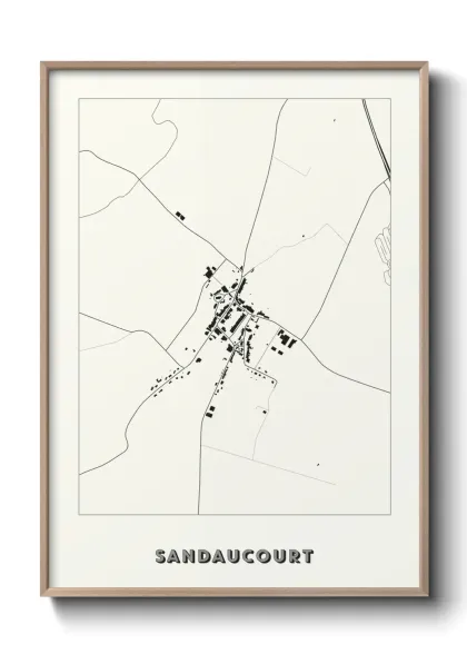 Une affiche de carte sur Sandaucourt