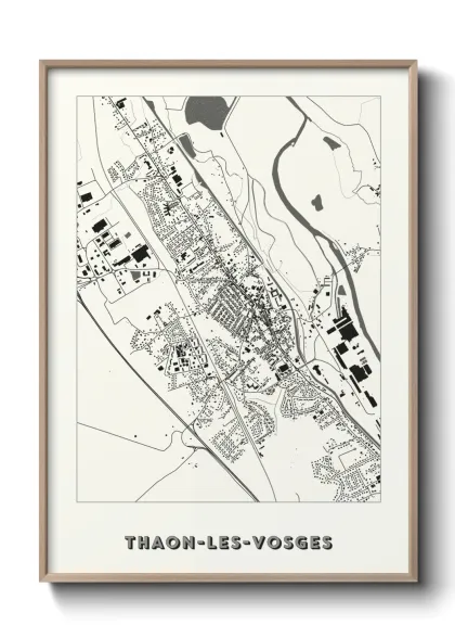 Une affiche de carte sur Thaon-les-Vosges