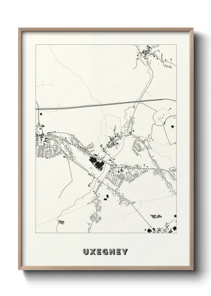 Une affiche de carte sur Uxegney