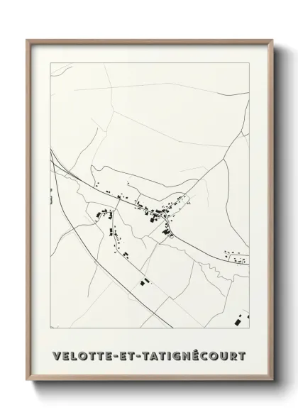 Une affiche de carte sur Velotte-et-Tatignécourt