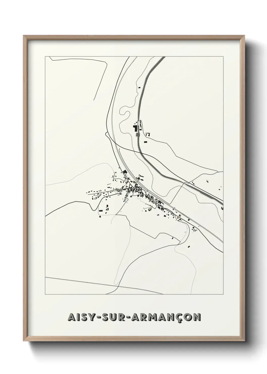 Un poster carte Aisy-sur-Armançon