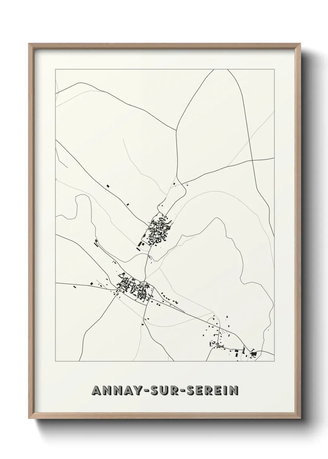 Un poster carte Annay-sur-Serein