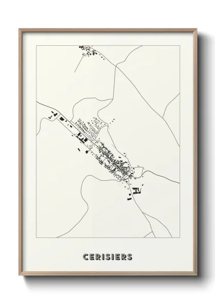 Une affiche de carte sur Cerisiers
