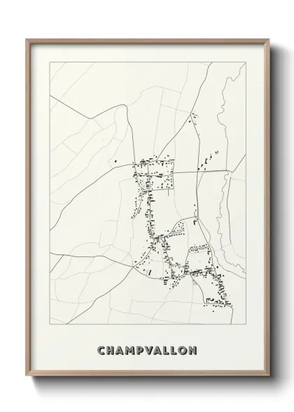 Une affiche de carte sur Champvallon