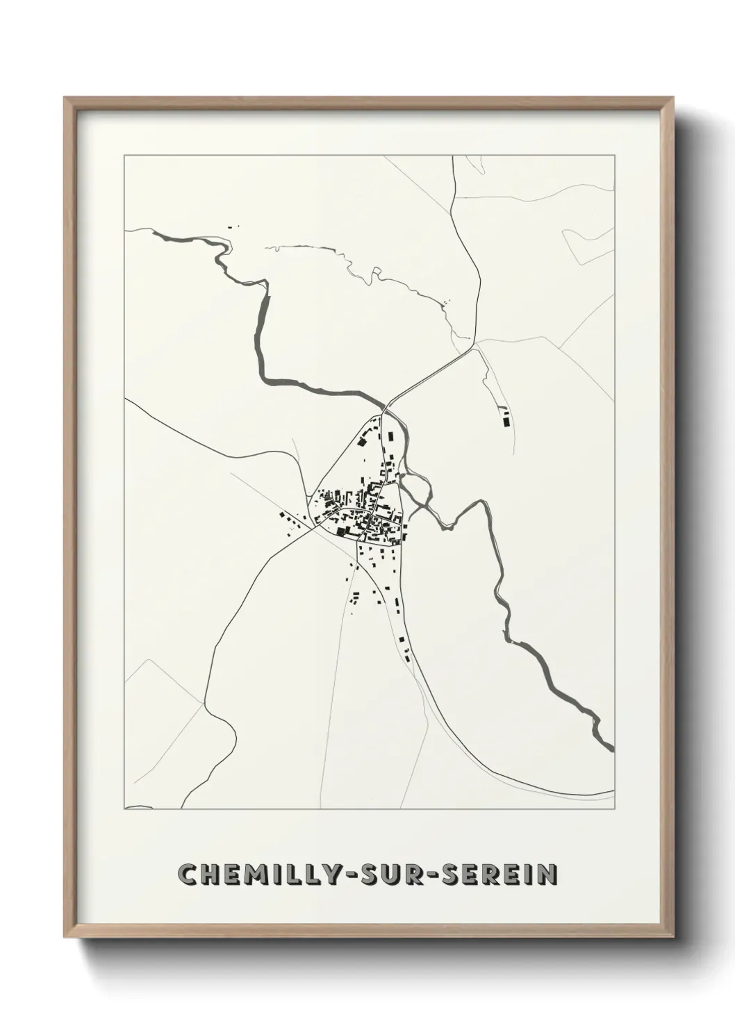 Un poster carte Chemilly-sur-Serein