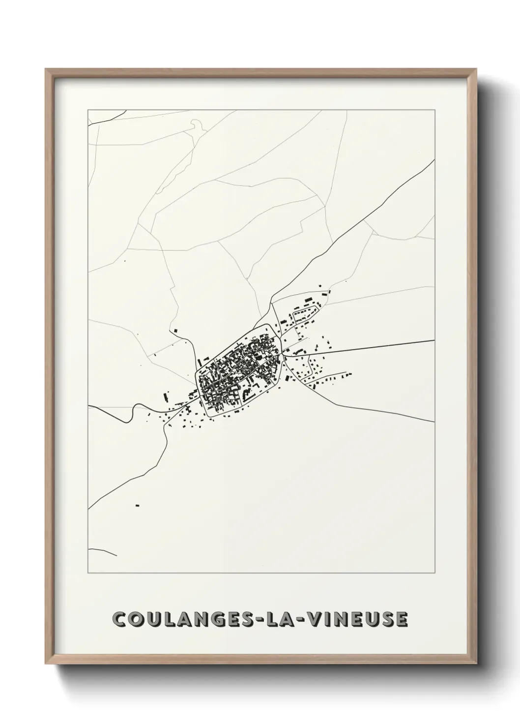 Un poster carte Coulanges-la-Vineuse