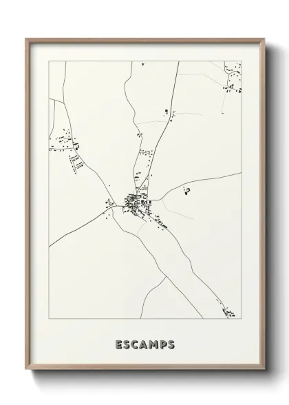 Une affiche de carte sur Escamps