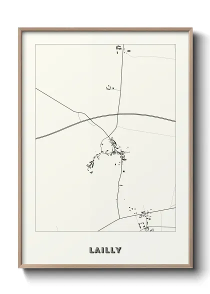 Une affiche de carte sur Lailly