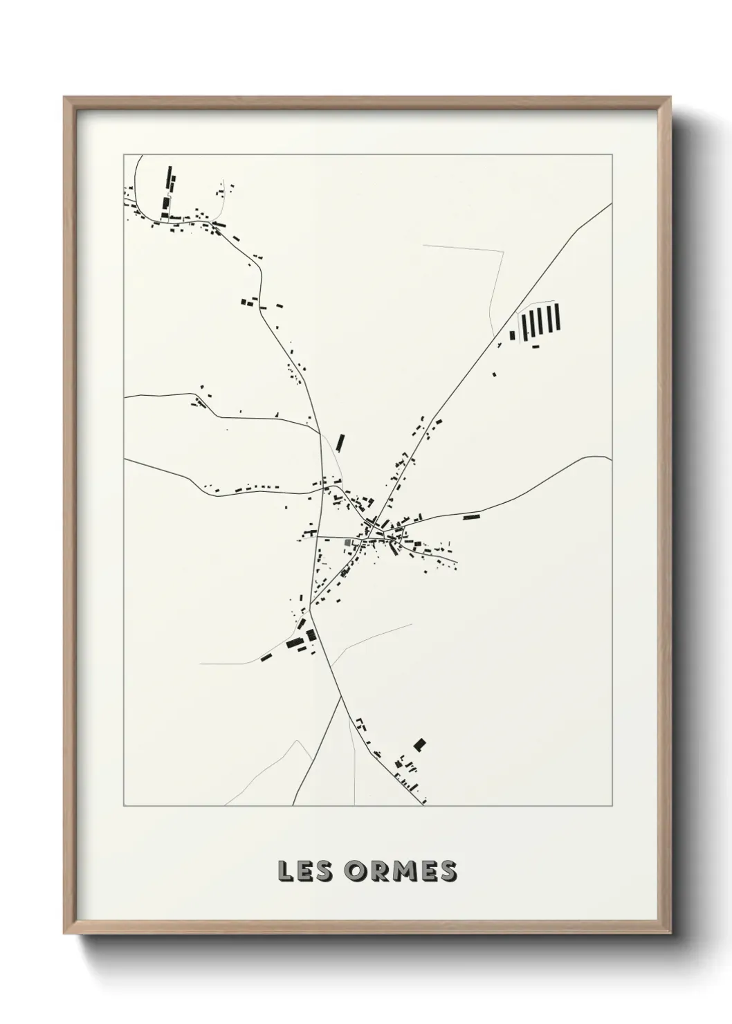 Un poster carte Les Ormes
