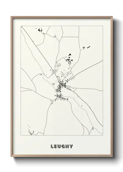 Une affiche de carte sur Leugny