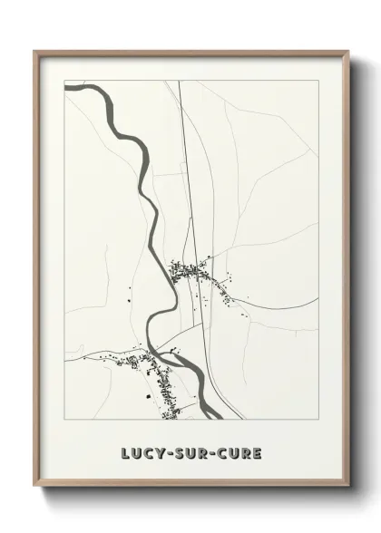 Une affiche de carte sur Lucy-sur-Cure