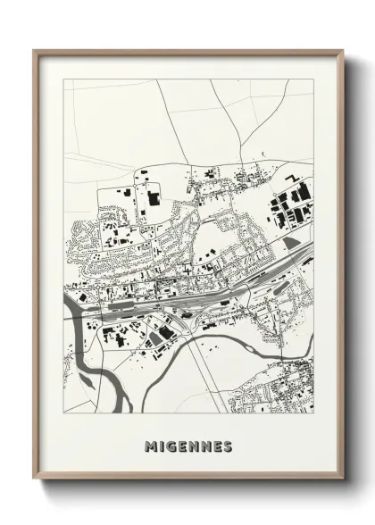 Une affiche de carte sur Migennes