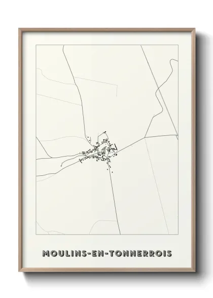 Une affiche de carte sur Moulins-en-Tonnerrois
