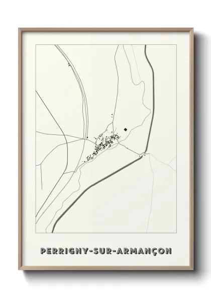 Une affiche de carte sur Perrigny-sur-Armançon