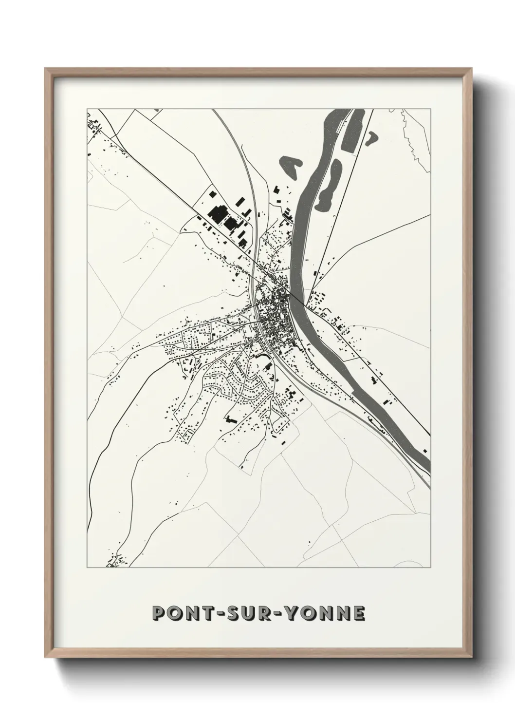 Un poster carte Pont-sur-Yonne