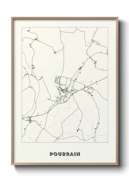 Une affiche de carte sur Pourrain
