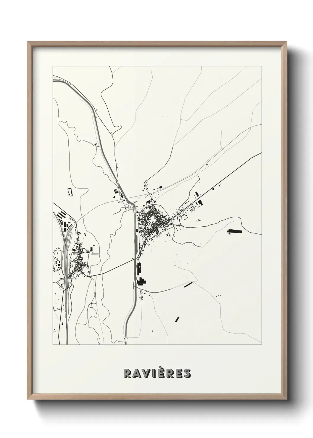 Un poster carte Ravières