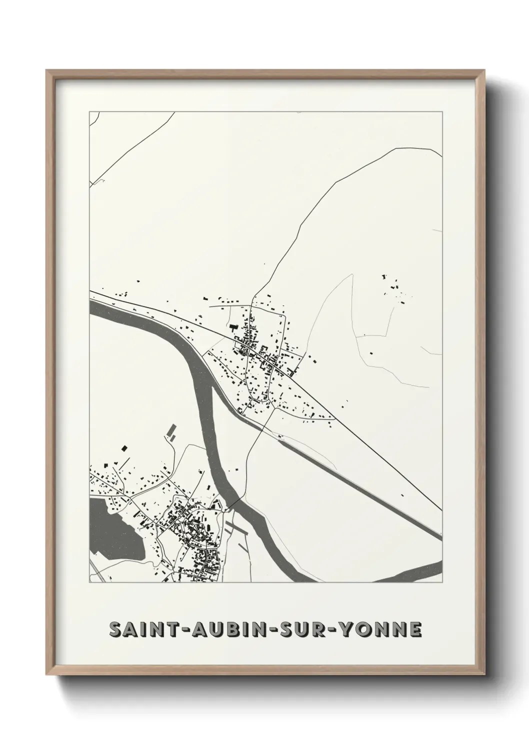 Un poster carte Saint-Aubin-sur-Yonne